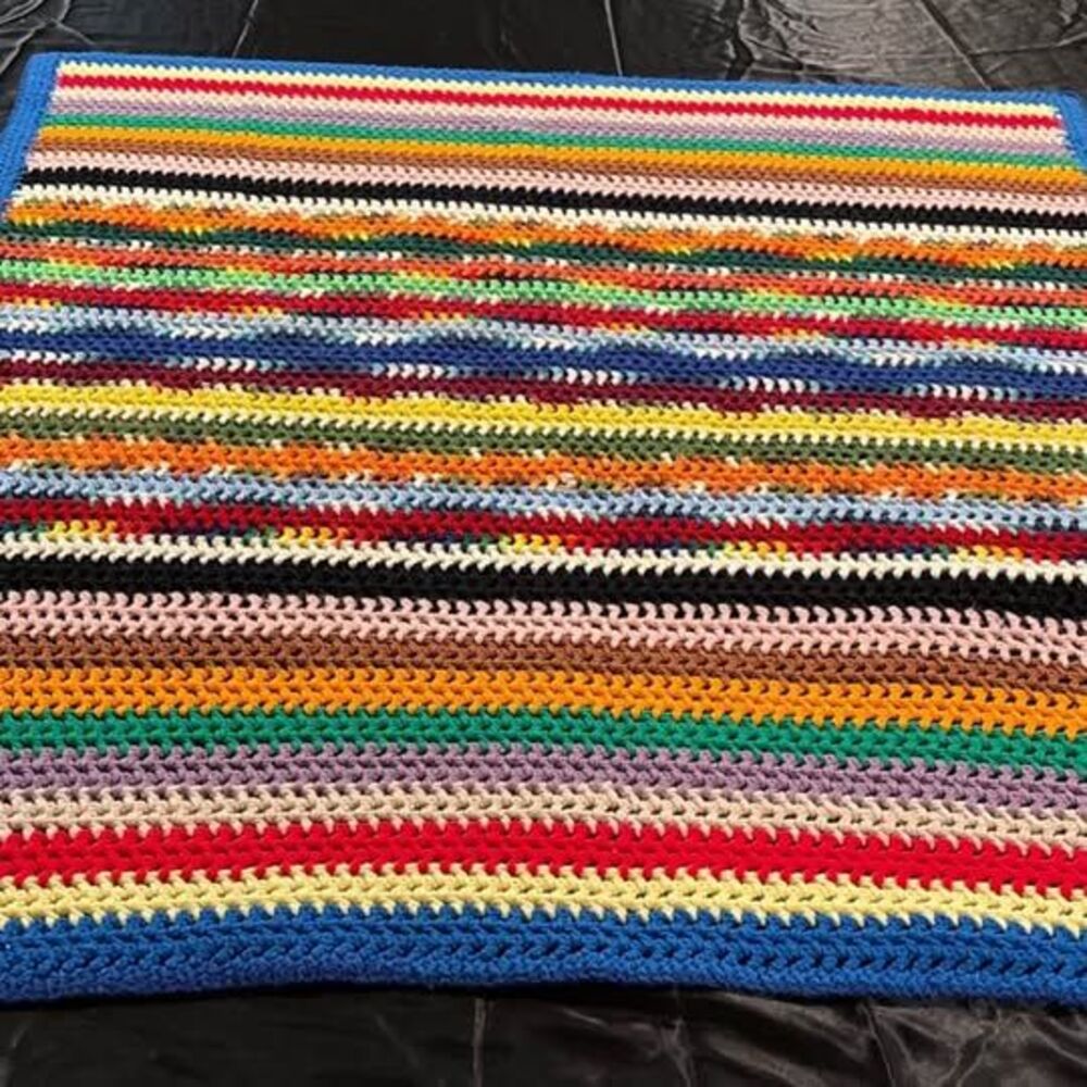 Handmade Multi-Color Crochet Blanket- 45” x 52”